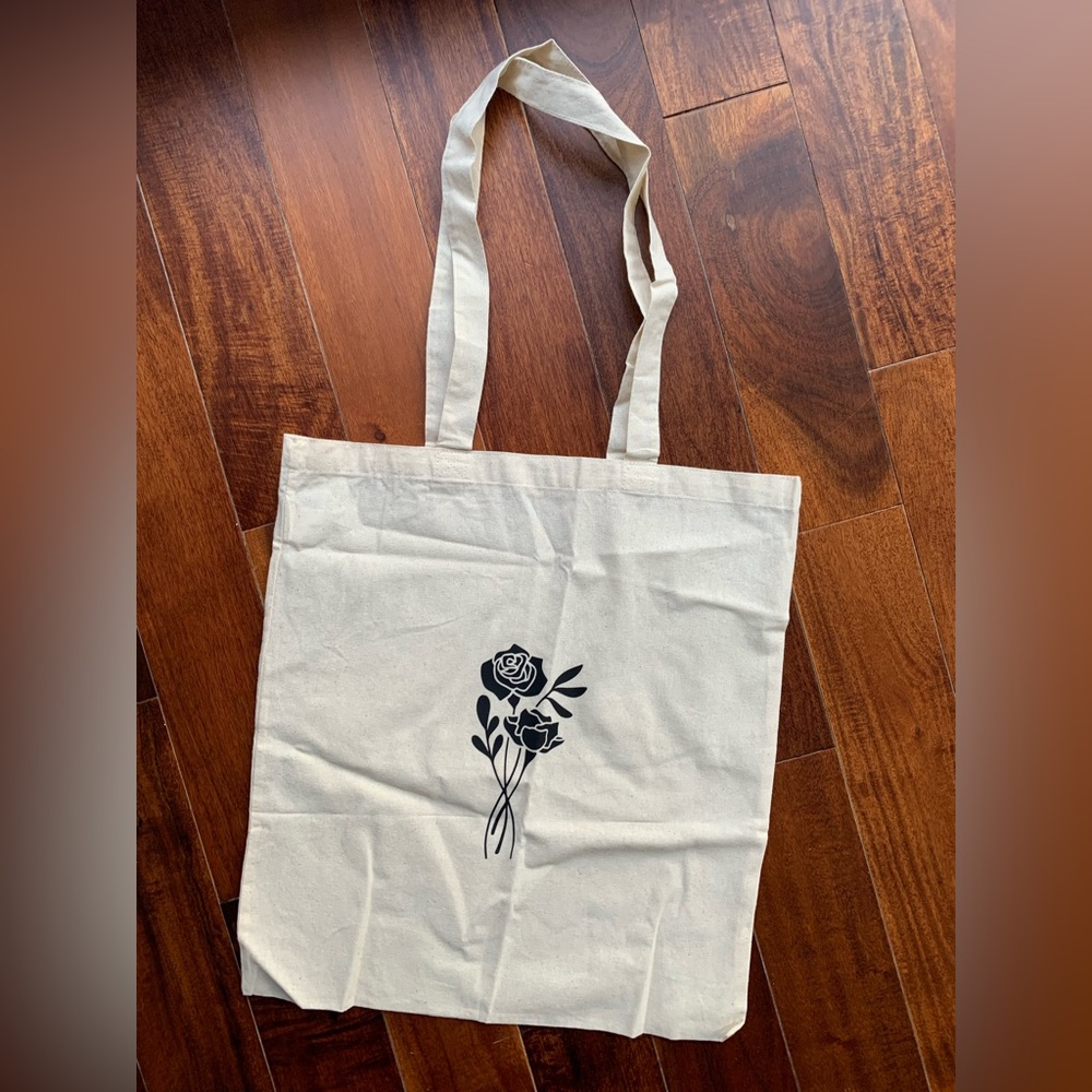 Canvas Tote with Floral Design